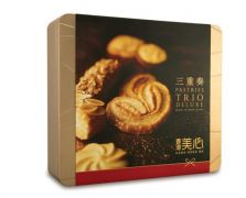 香港進(jìn)口特產(chǎn)美心三重奏禮盒裝331g雞蛋卷甜心酥曲奇什錦餅干 果仁甜心曲奇 三種組合 精致禮盒裝